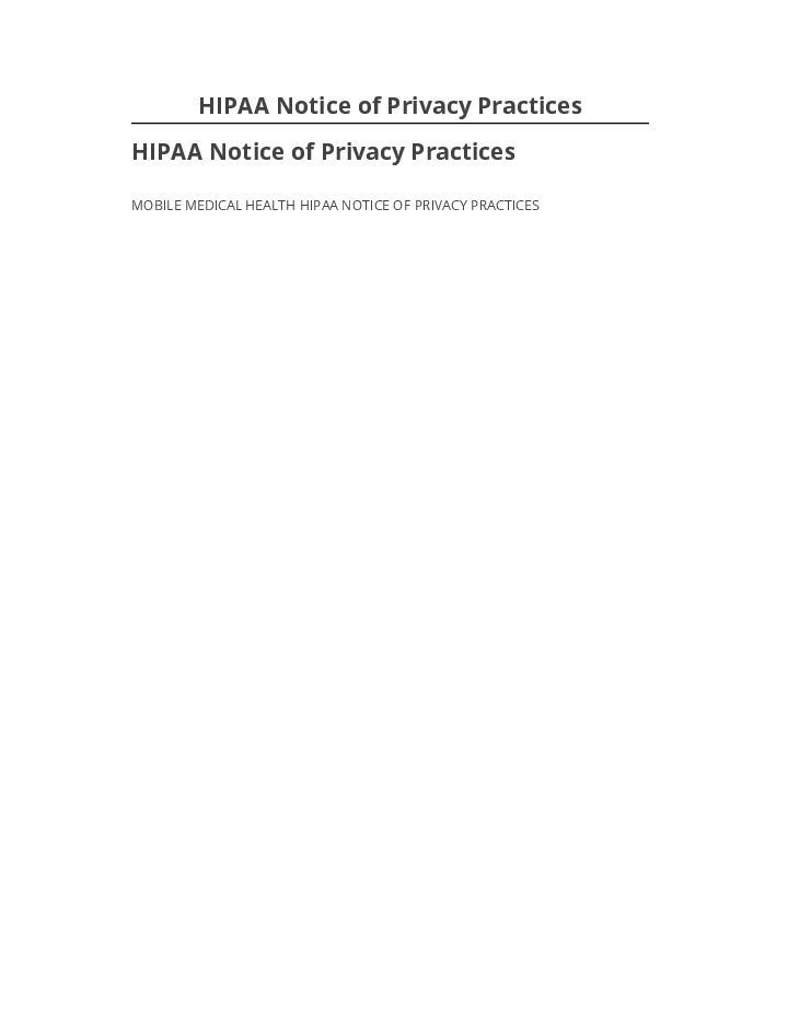 Arrange HIPAA Notice of Privacy Practices Salesforce