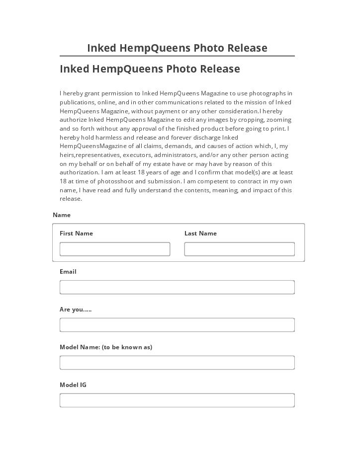 Arrange Inked HempQueens Photo Release Netsuite