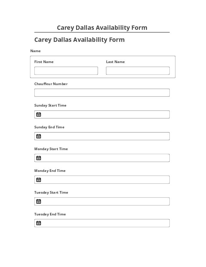 Export Carey Dallas Availability Form Salesforce