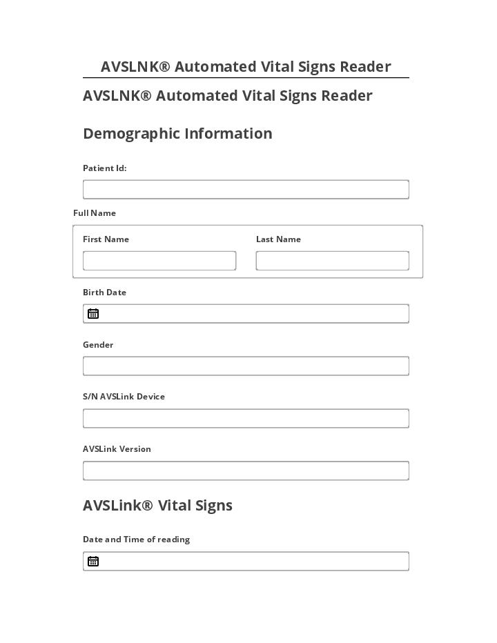 Incorporate AVSLNK® Automated Vital Signs Reader Salesforce