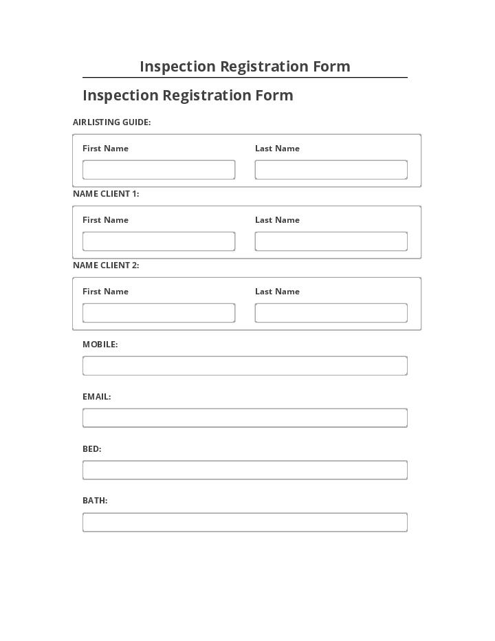 Manage Inspection Registration Form Salesforce