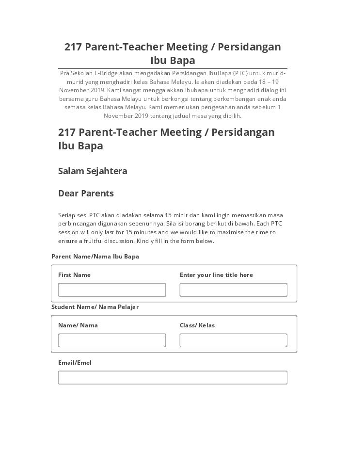 Extract 217 Parent-Teacher Meeting / Persidangan Ibu Bapa Salesforce