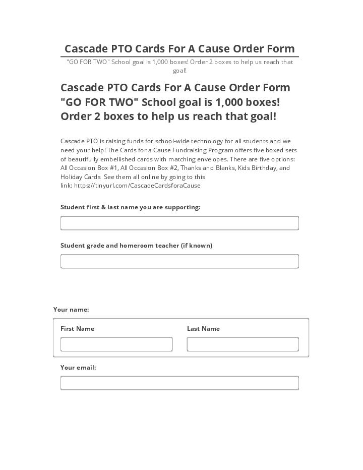 Manage Cascade PTO Cards For A Cause Order Form
