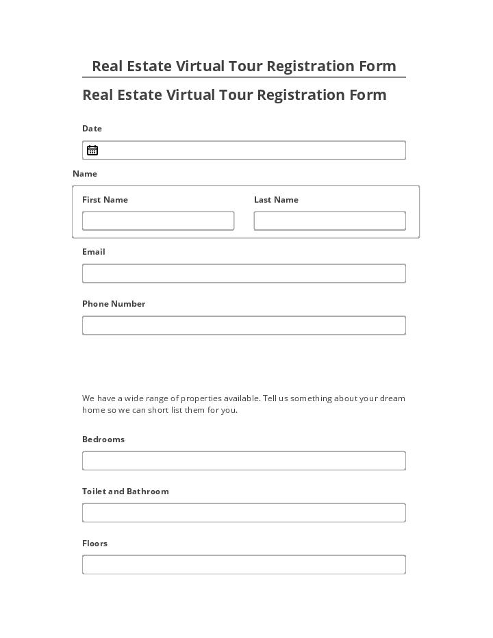 Manage Real Estate Virtual Tour Registration Form Netsuite