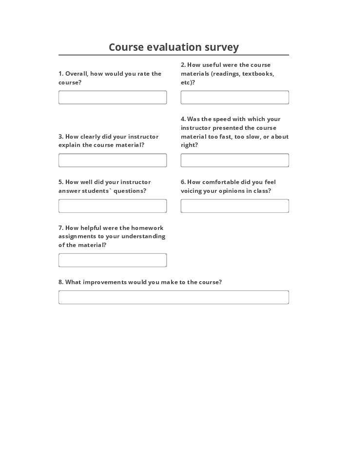 Synchronize Course evaluation survey with Salesforce