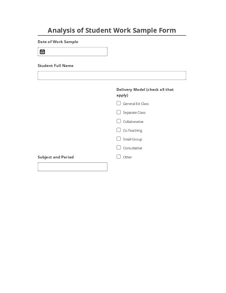 Manage Analysis of Student Work Sample Netsuite