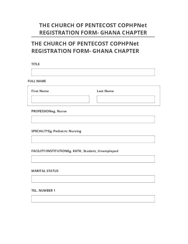 Incorporate THE CHURCH OF PENTECOST COPHPNet REGISTRATION FORM- GHANA CHAPTER Microsoft Dynamics
