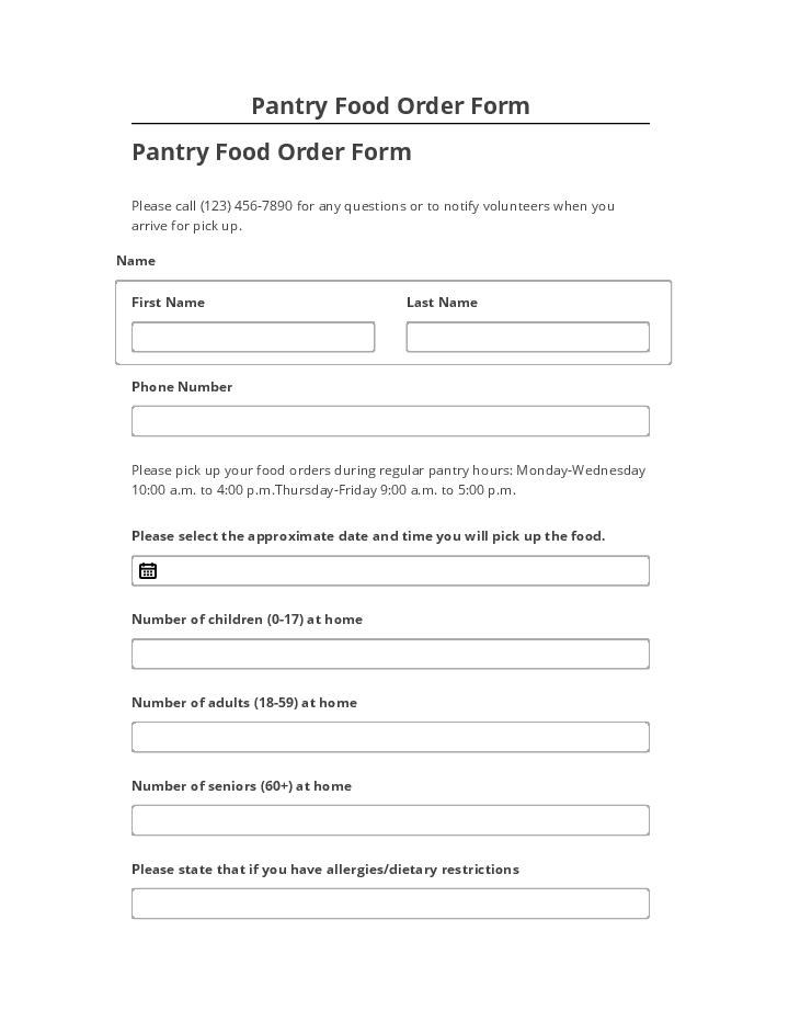 Archive Pantry Food Order Form Netsuite