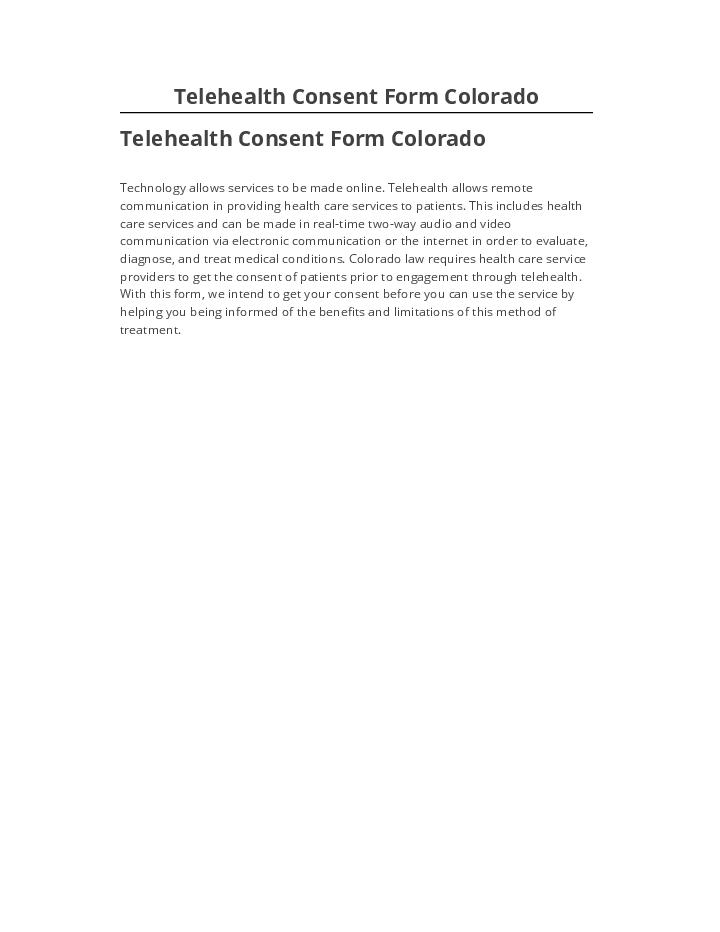 Archive Telehealth Consent Form Colorado
