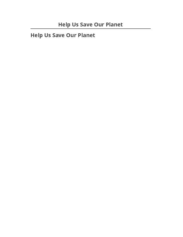 Extract Help Us Save Our Planet Netsuite