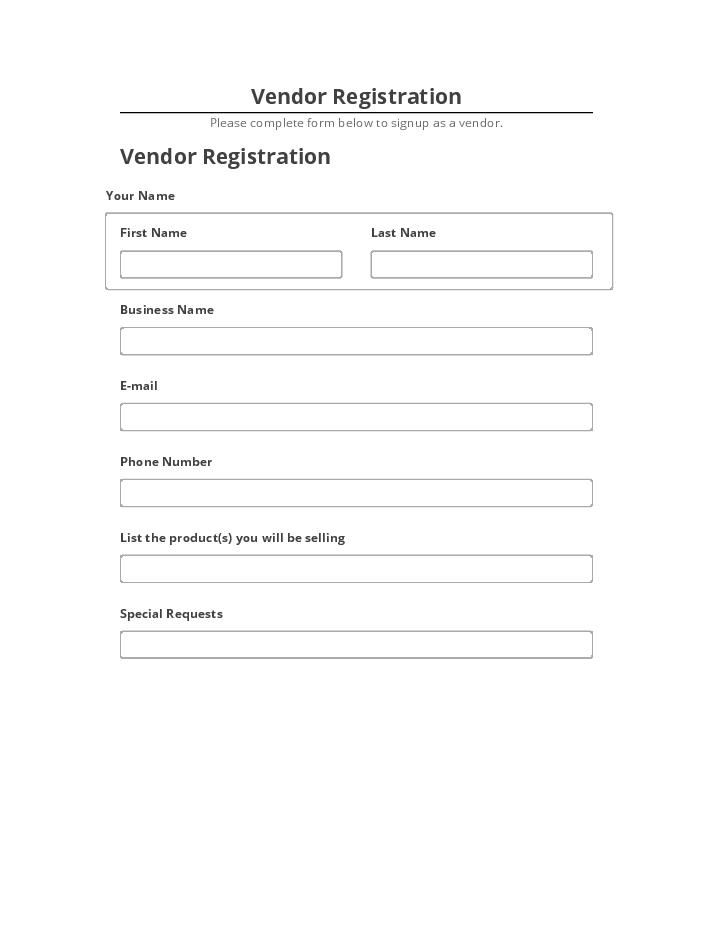 Integrate Vendor Registration