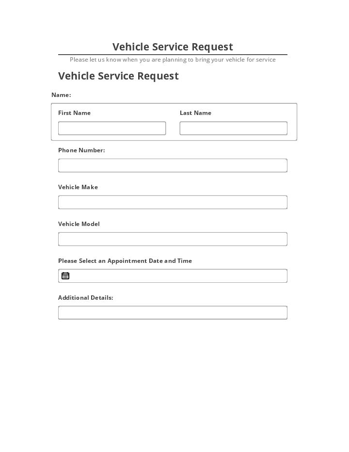 Synchronize Vehicle Service Request Netsuite