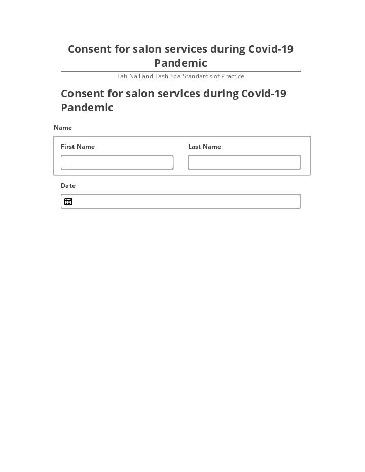 Pre-fill Consent for salon services during Covid-19 Pandemic Netsuite