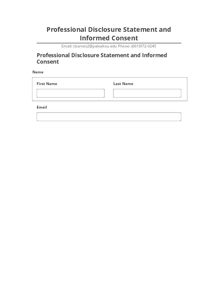 Extract Professional Disclosure Statement and Informed Consent Microsoft Dynamics