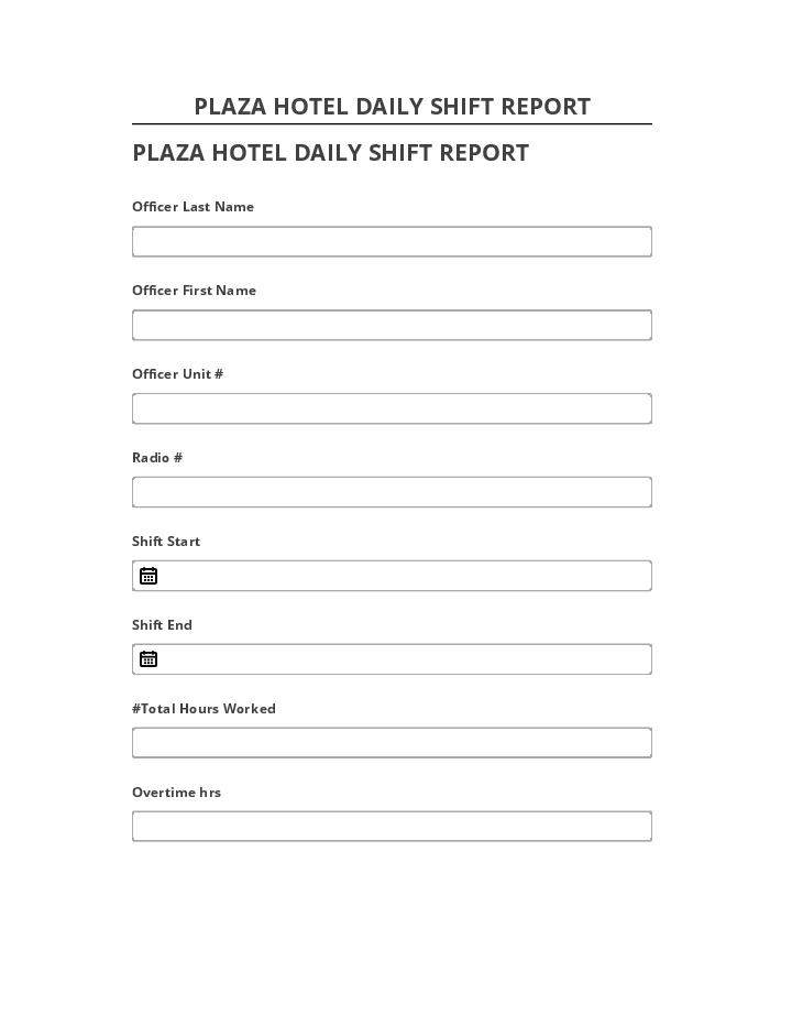 Export PLAZA HOTEL DAILY SHIFT REPORT