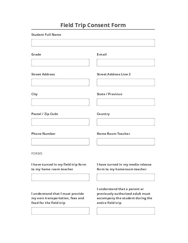 Extract Field Trip Consent Form Netsuite