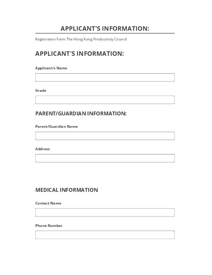 Automate APPLICANT'S INFORMATION: Microsoft Dynamics