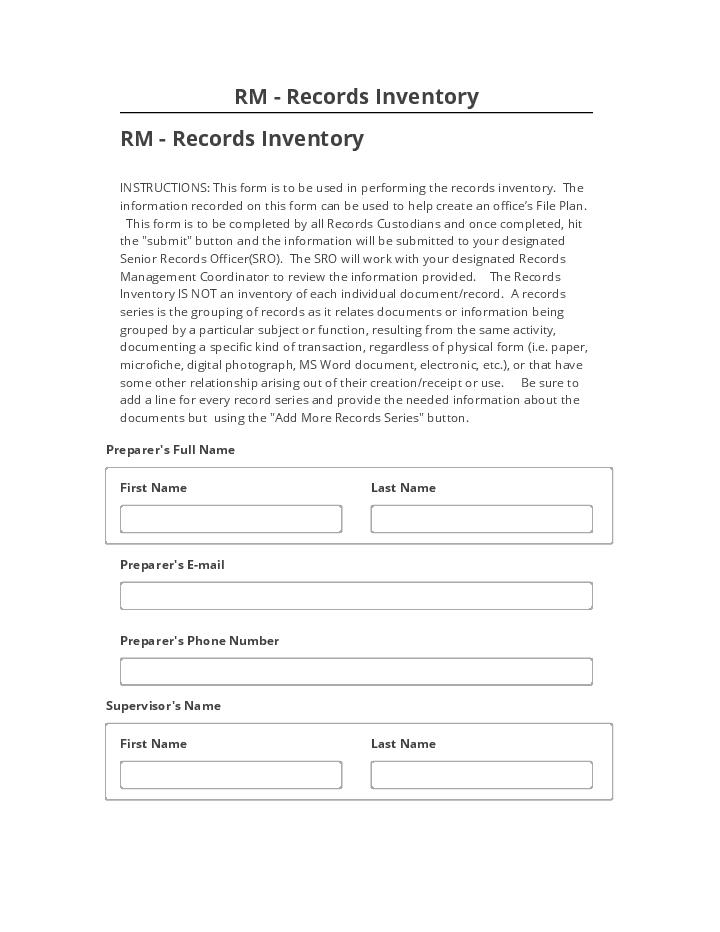 Arrange RM - Records Inventory Netsuite