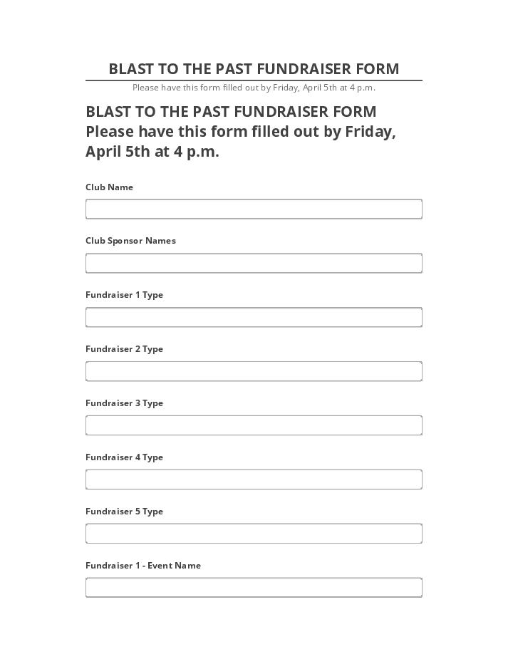 Update BLAST TO THE PAST FUNDRAISER FORM Salesforce