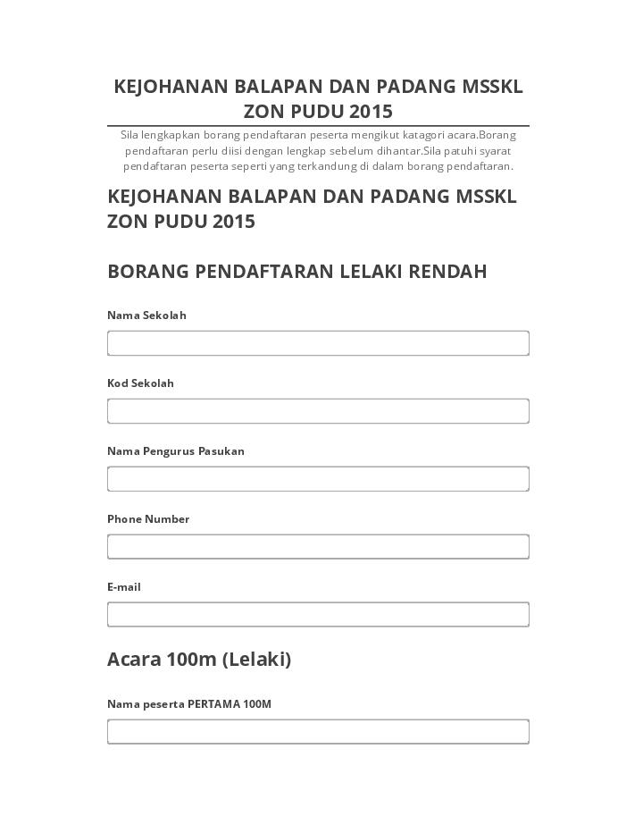 Automate KEJOHANAN BALAPAN DAN PADANG MSSKL ZON PUDU 2015
