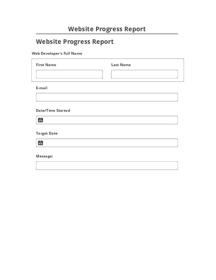 Archive Website Progress Report Netsuite