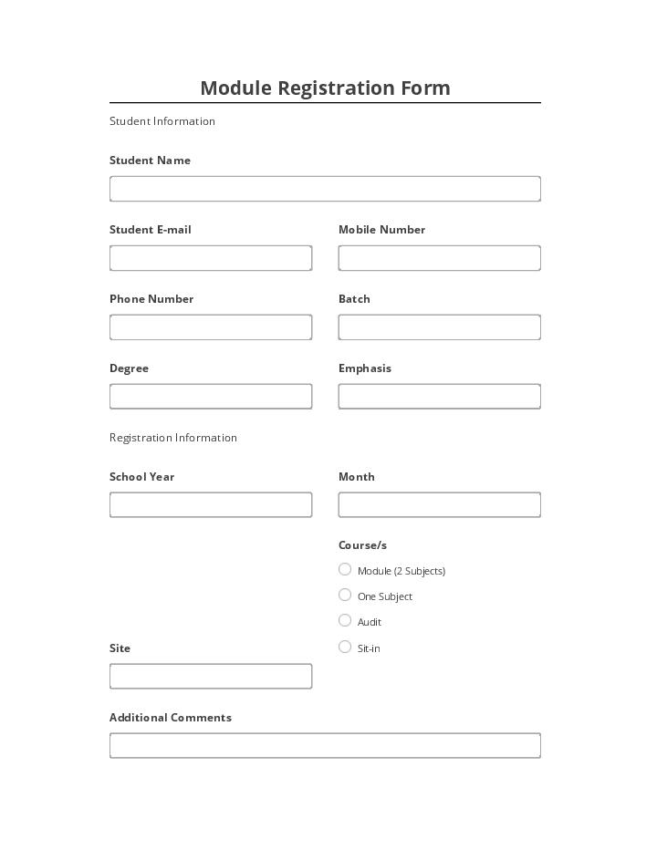 Export Module Registration Form Netsuite