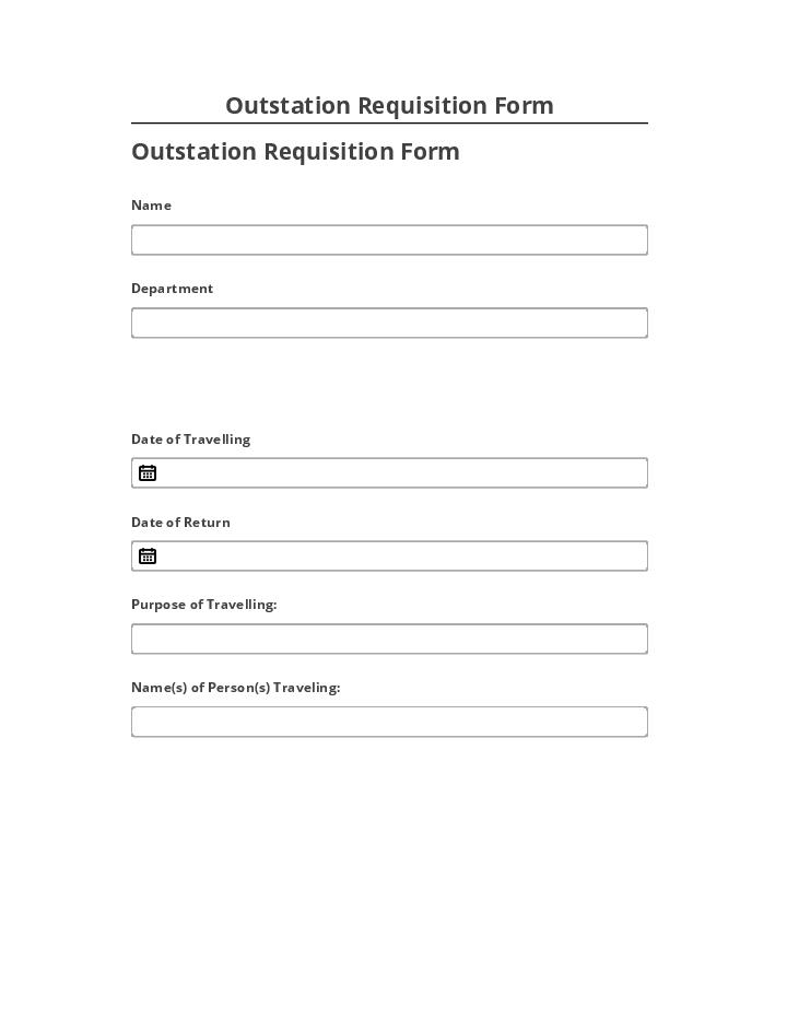 Update Outstation Requisition Form