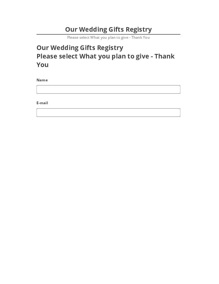 Export Our Wedding Gifts Registry Microsoft Dynamics