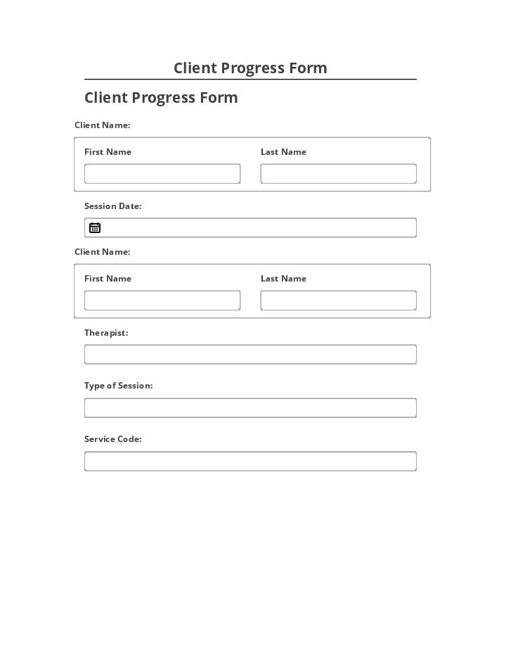Incorporate Client Progress Form Salesforce