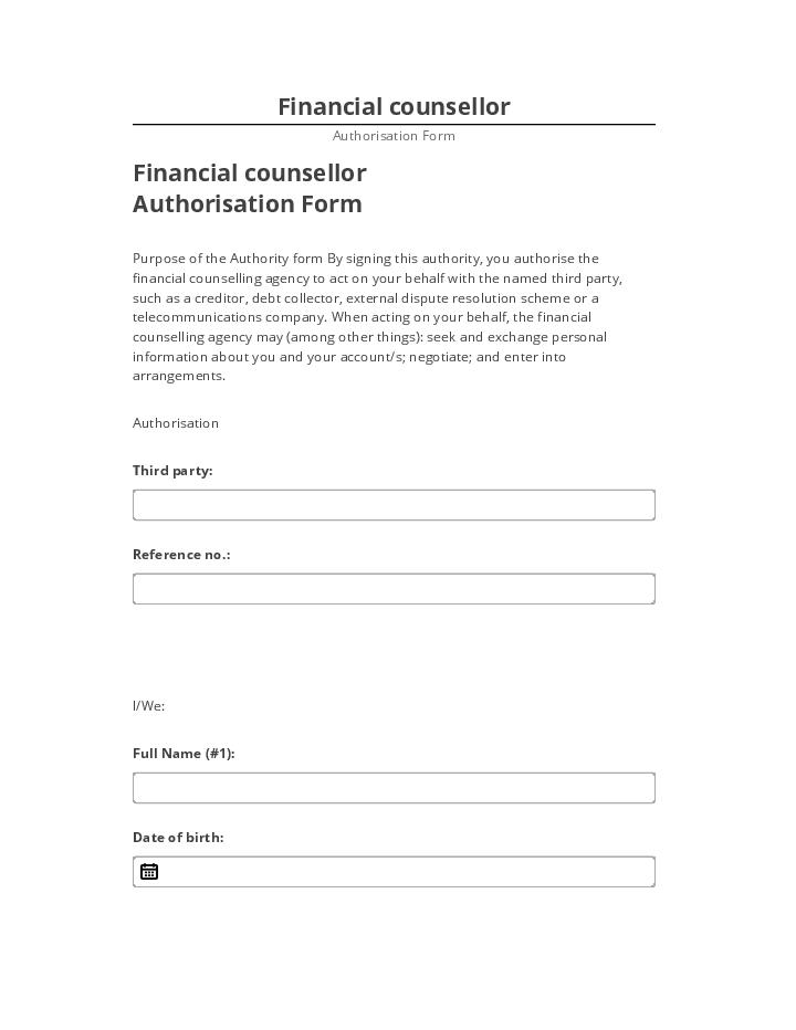 Arrange Financial counsellor Microsoft Dynamics