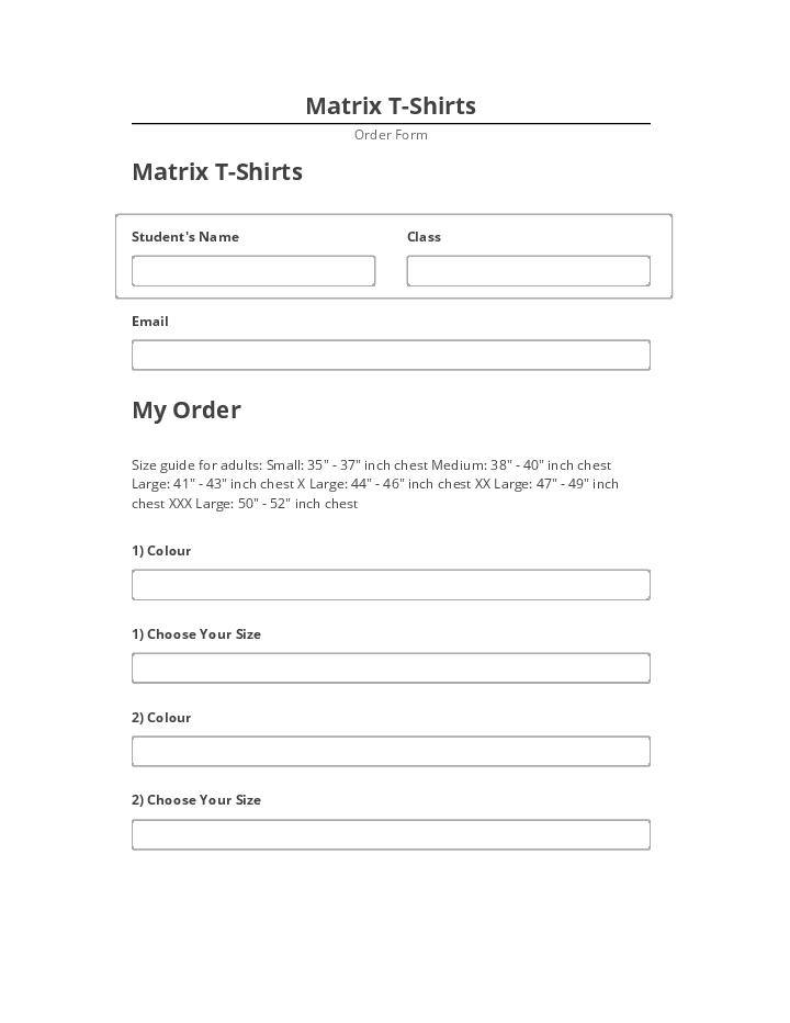 Incorporate Matrix T-Shirts Netsuite