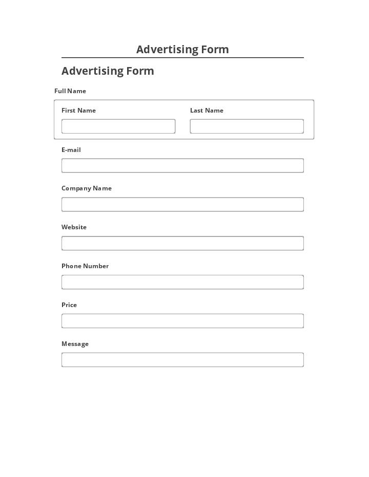 Incorporate Advertising Form Netsuite