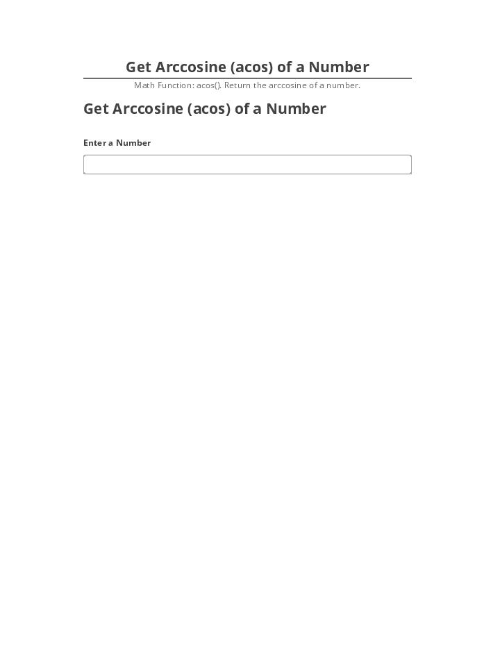 Update Get Arccosine (acos) of a Number