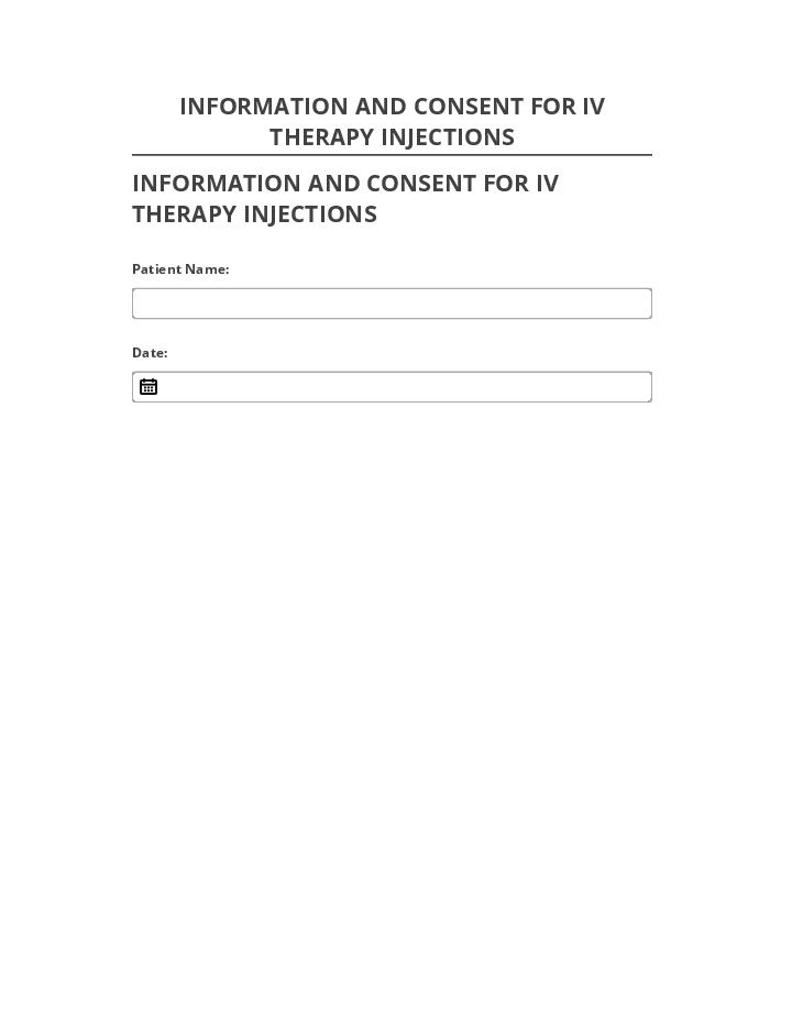 Archive INFORMATION AND CONSENT FOR IV THERAPY INJECTIONS Netsuite