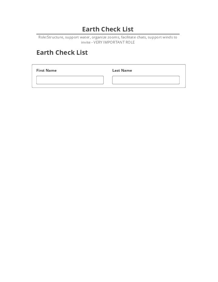 Automate Earth Check List Netsuite