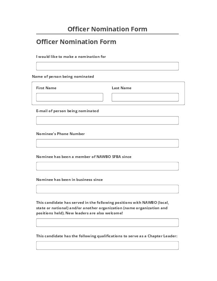 Update Officer Nomination Form Netsuite