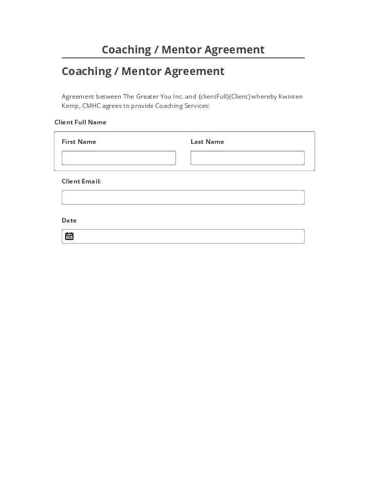 Arrange Coaching / Mentor Agreement Microsoft Dynamics