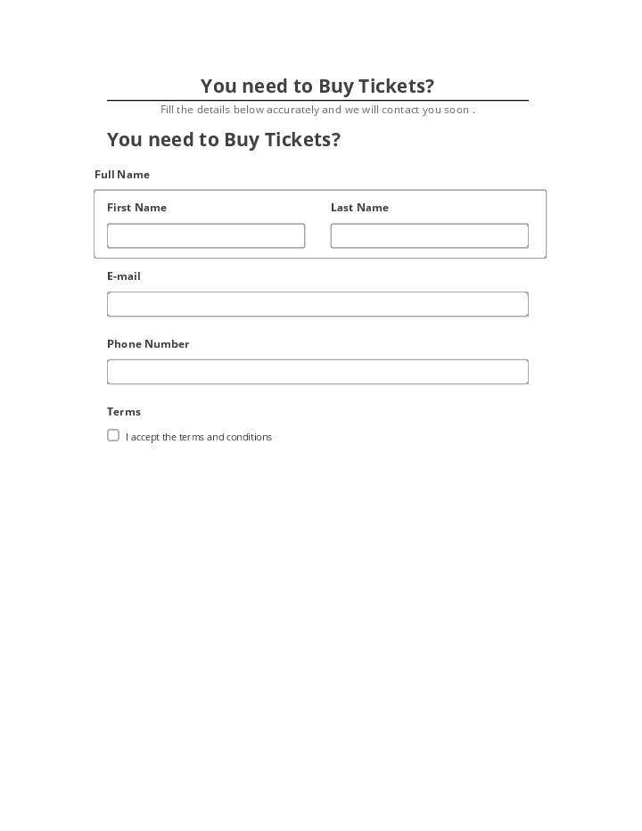 Pre-fill You need to Buy Tickets? Netsuite
