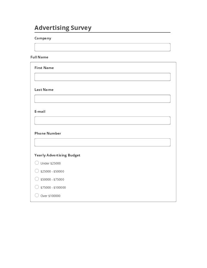 Incorporate Advertising Survey Form Netsuite
