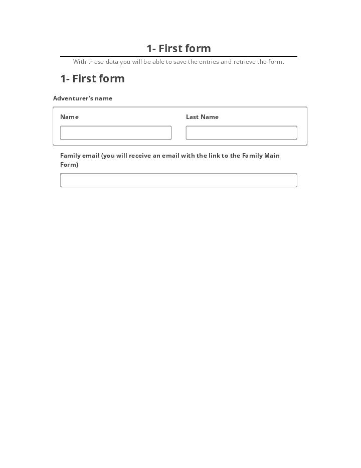 Update 1- First form Salesforce