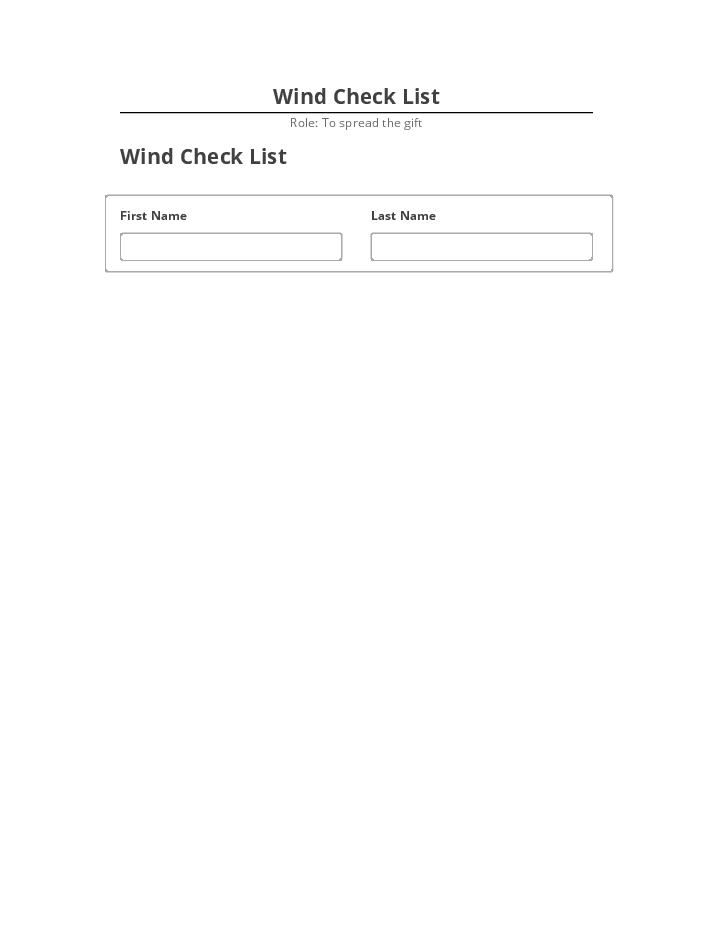 Extract Wind Check List