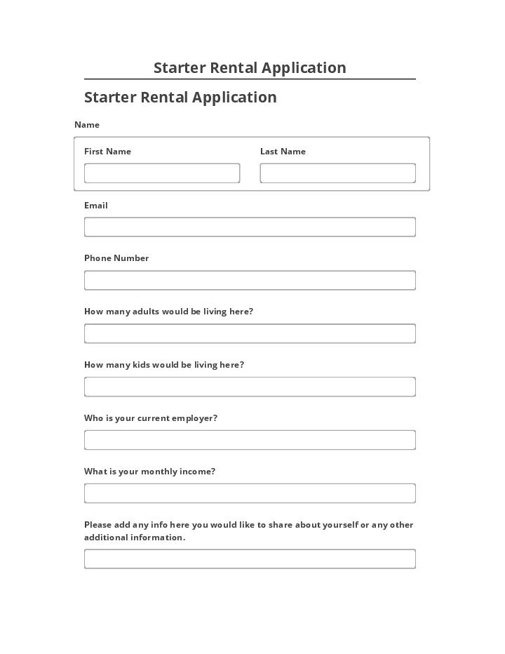Update Starter Rental Application