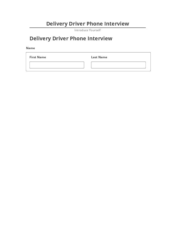 Update Delivery Driver Phone Interview Salesforce