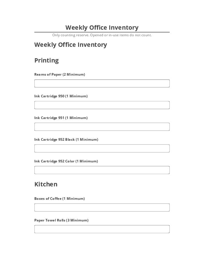 Arrange Weekly Office Inventory Netsuite