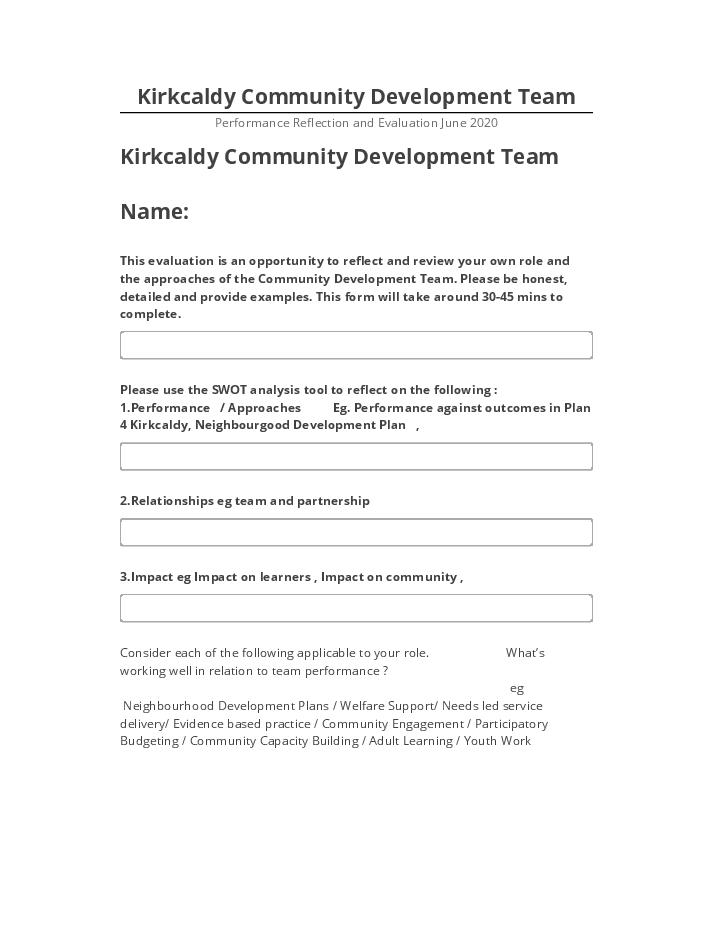 Arrange Kirkcaldy Community Development Team