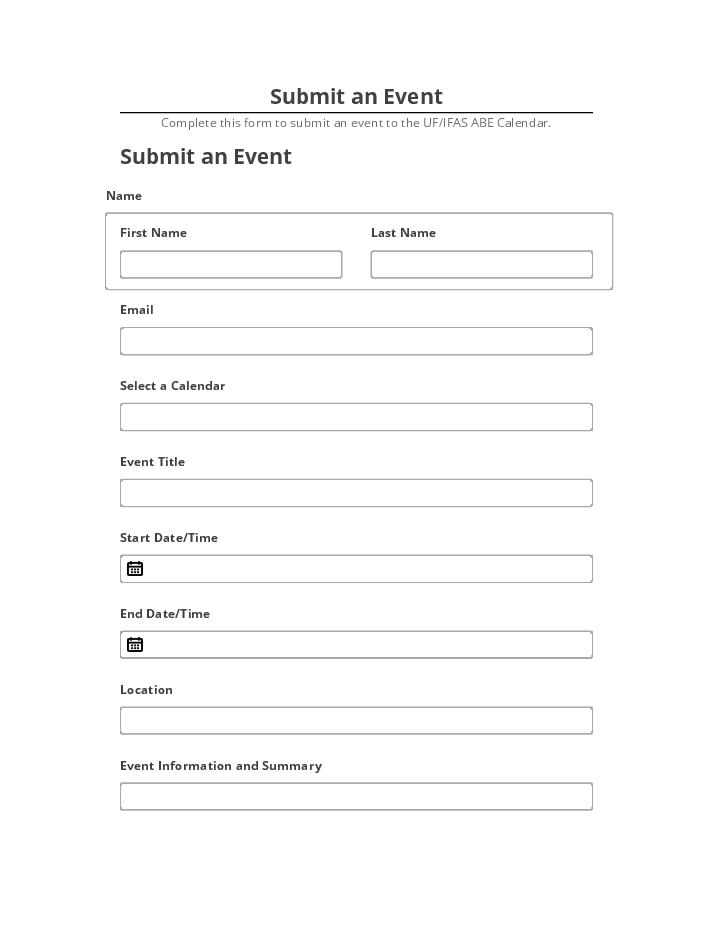 Arrange Submit an Event Salesforce