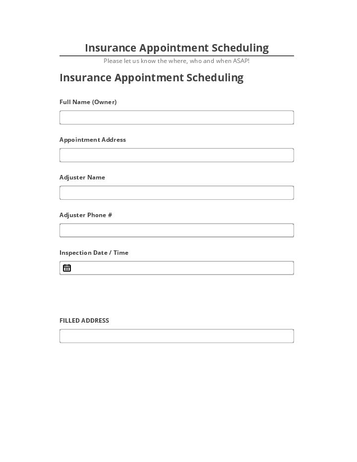 Export Insurance Appointment Scheduling Salesforce