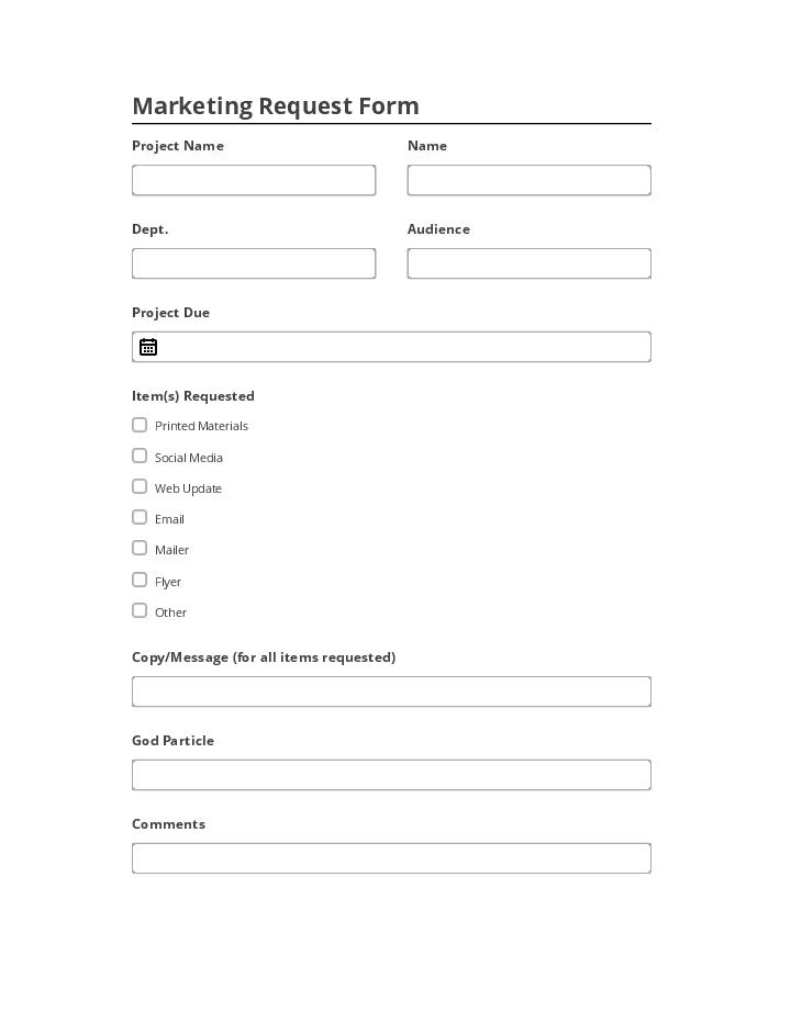 Manage Marketing Request Form Netsuite