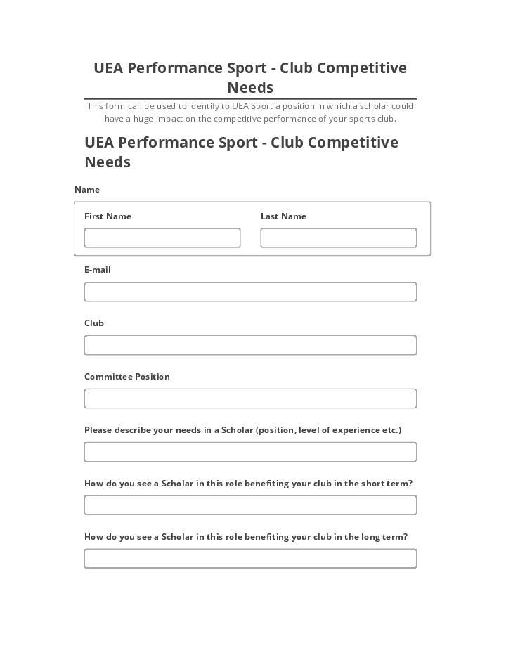 Export UEA Performance Sport - Club Competitive Needs Netsuite