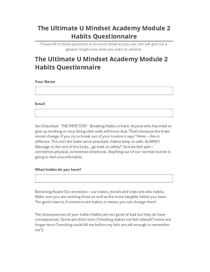 Export The Ultimate U Mindset Academy Module 2 Habits Questionnaire